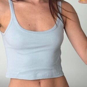 brandy melville light blue ribbed tank